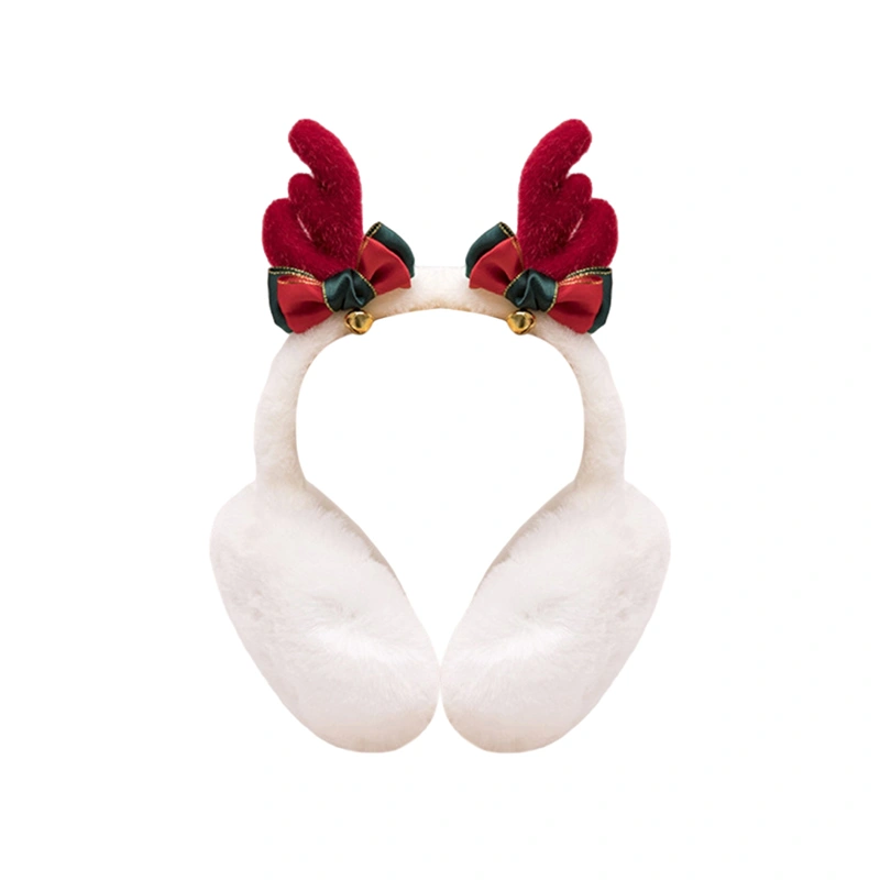 Kids Winter Earmuffs for Girls Christmas Deer Horn Furry Ear Protector