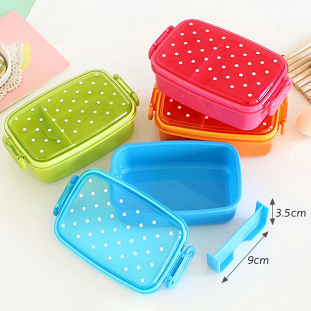 480ml Single Layer Portable Dot Picnic Lunch Box Food Storage Container Case