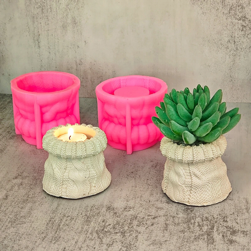 Creative Paper Bag Flowerpot Silicone Mold