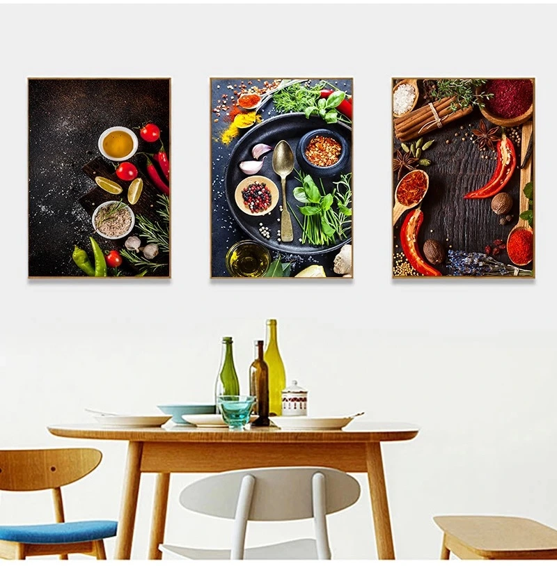 Kitchen Theme Mixed Vanilla And Spice Canvas Painting Poster Canvas Painting Wall Art Kitchen Restaurant Decoration