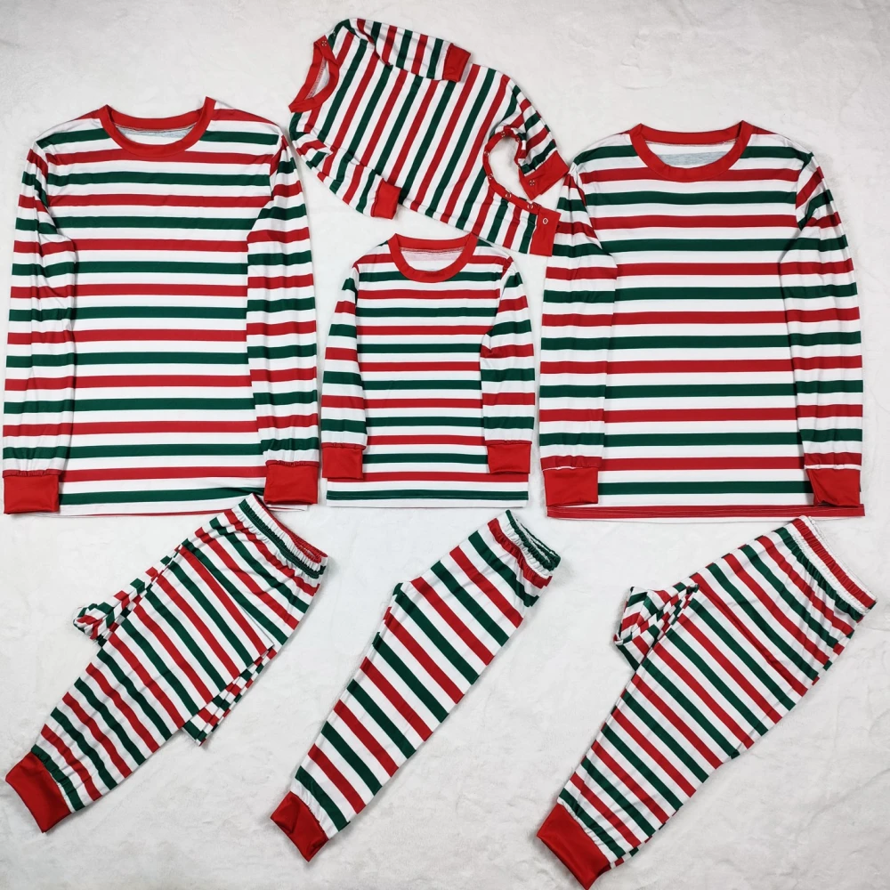 Women's Christmas Parent-child Wear Striped Round Neck