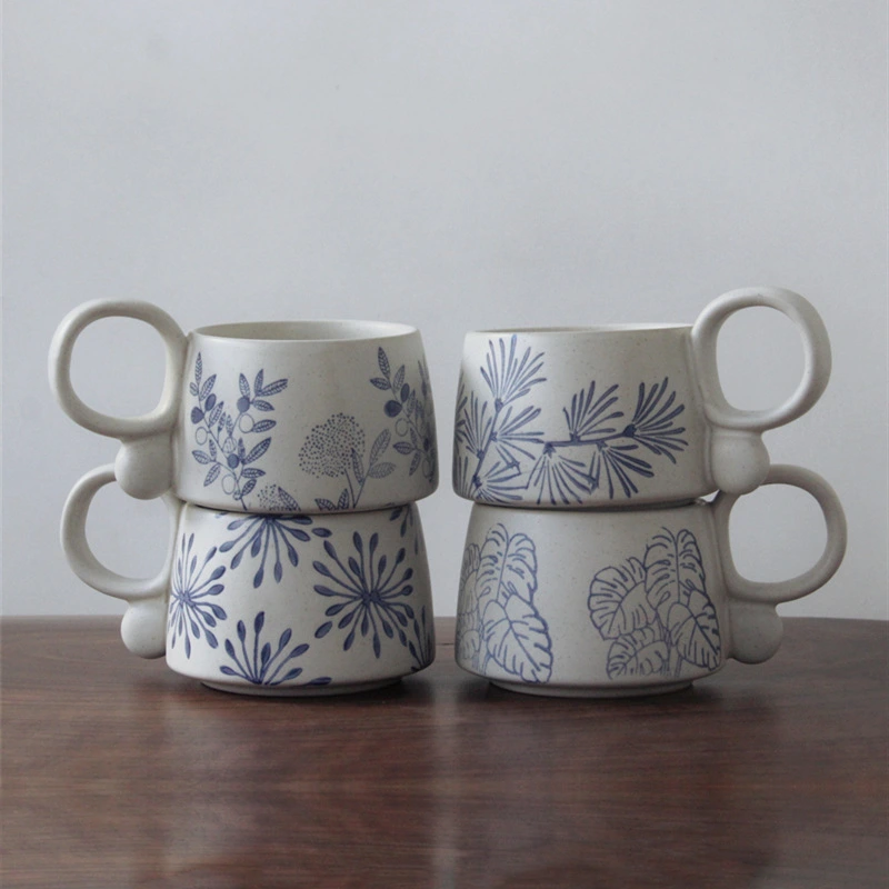 Creative Handmade Blue And White Underglaze Porcelain Cup