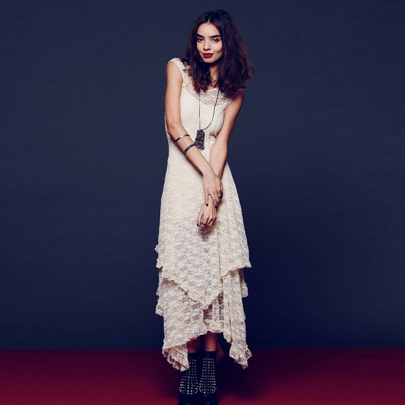Fashion Women's Wear Irregular Lace Dress
