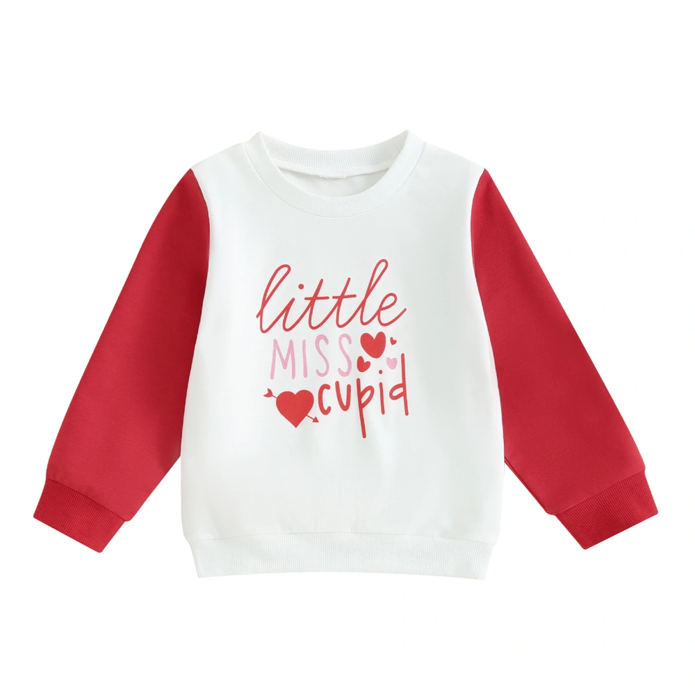 Girls Sweatshirt, Long Sleeve Crew Neck Letters Print Pullover Hoodie