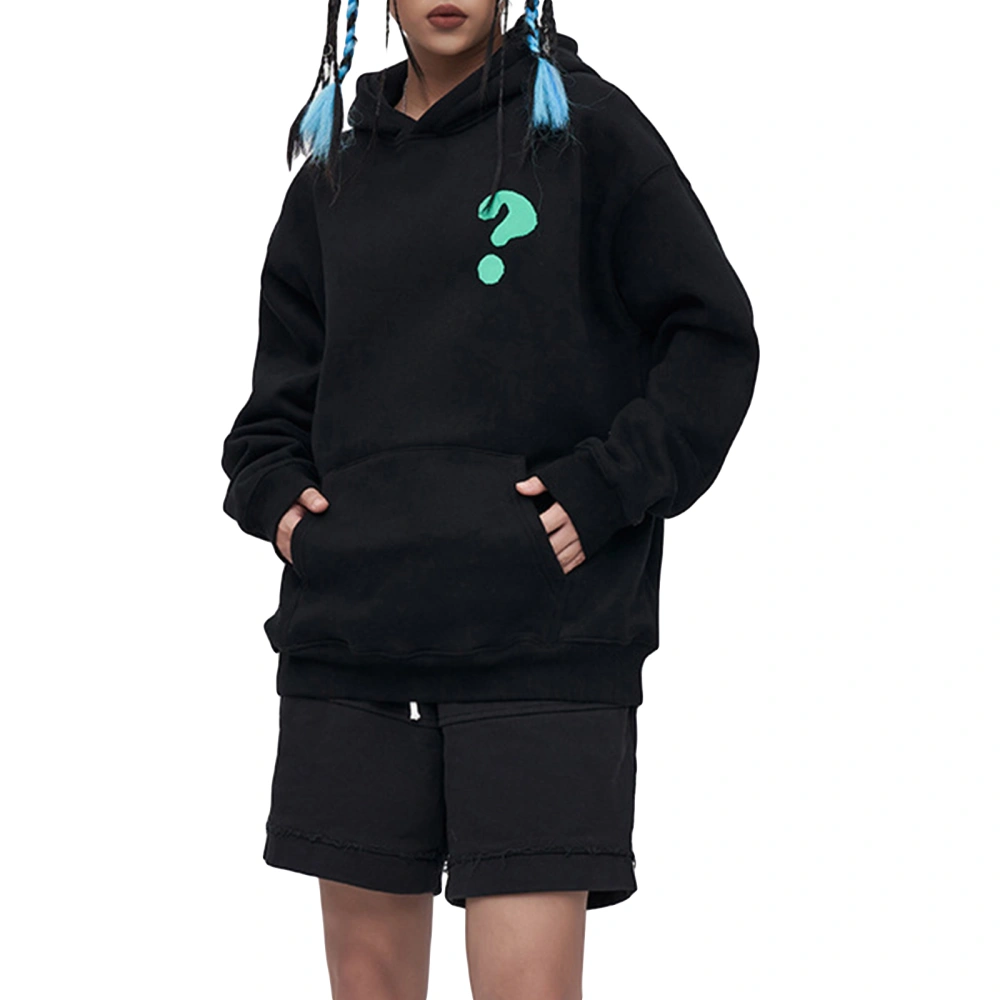 Women's Autumn Long Sleeve Letter Question Mark Print Hoodie