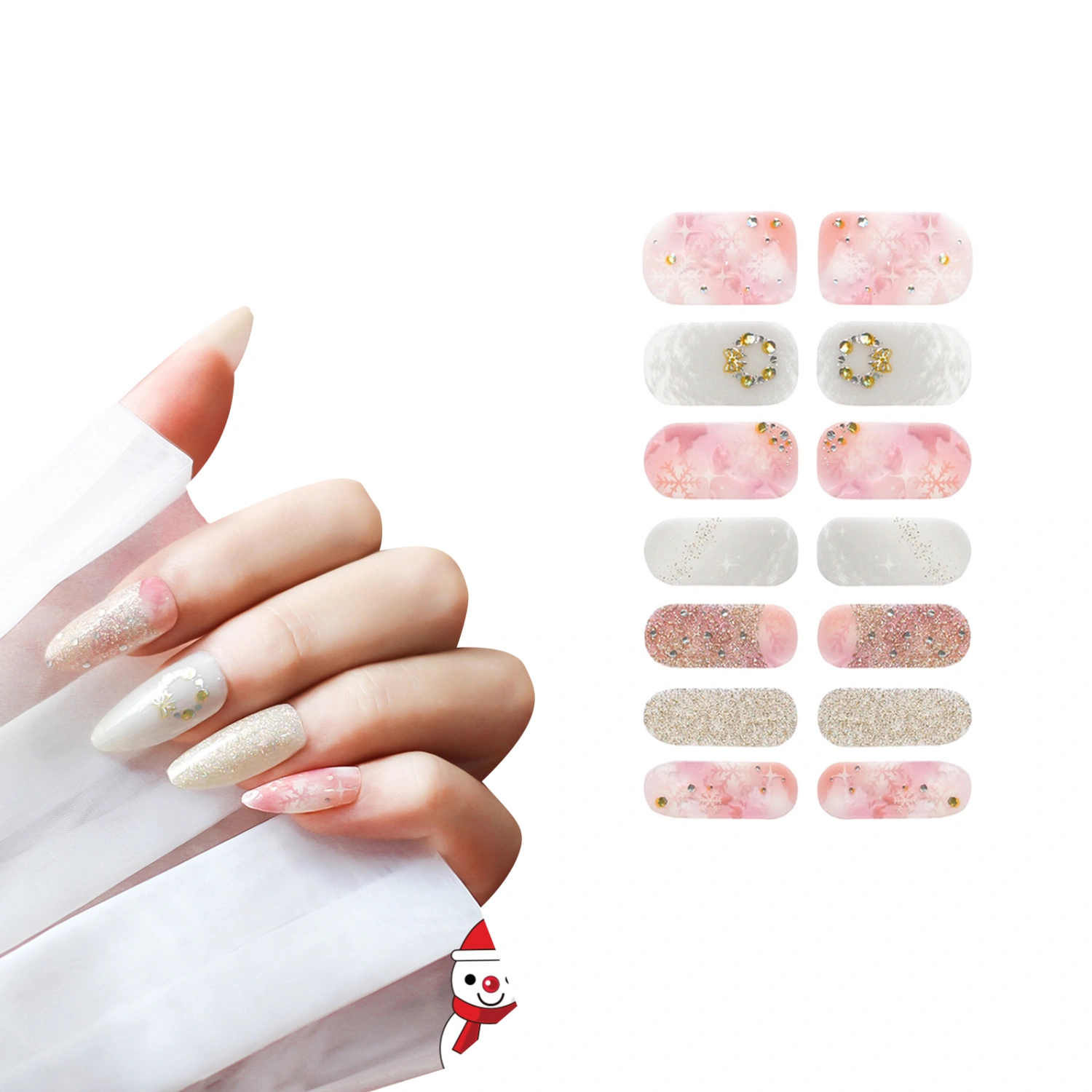 Christmas Nail Wraps Full Stickers Snowflake Star DIY Nail Art Decals