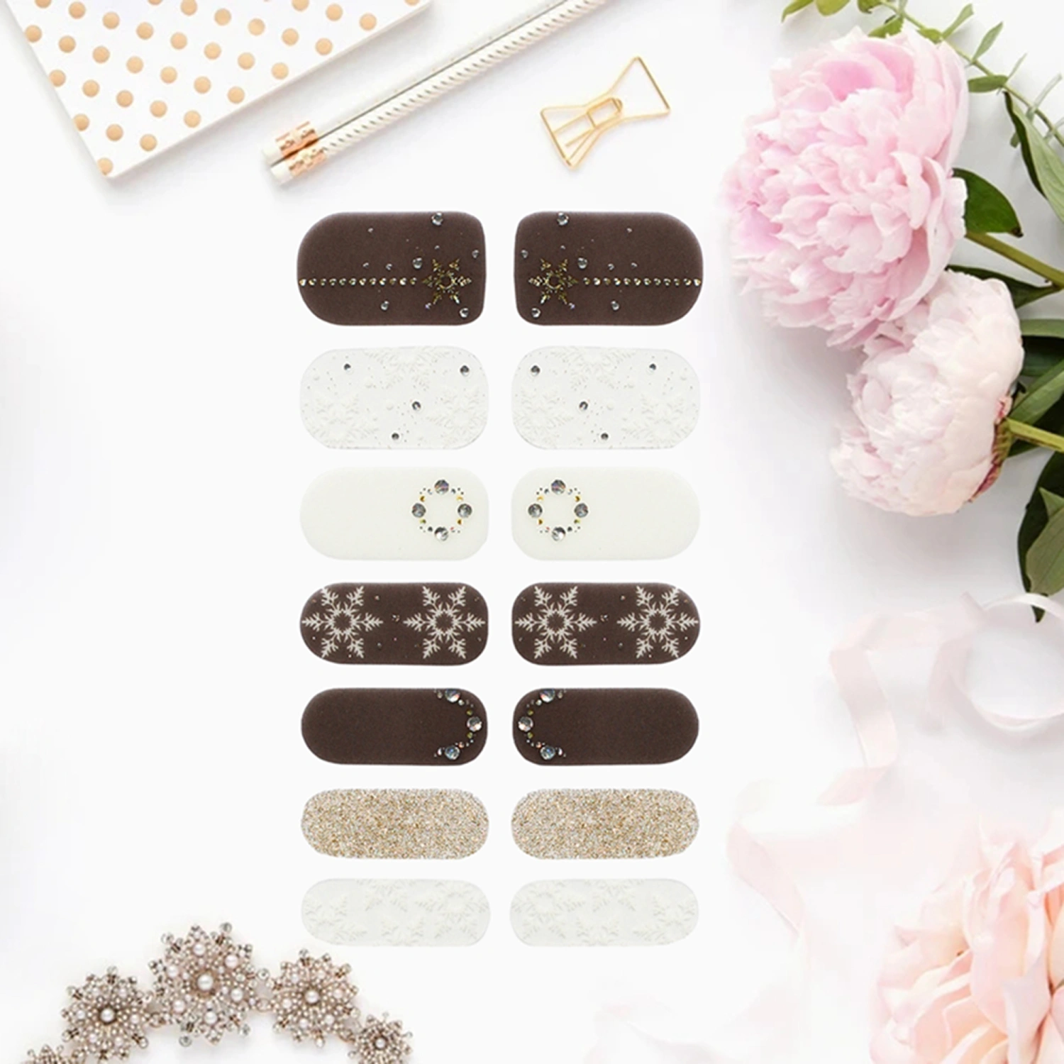 Christmas Nail Wraps Full Stickers Snowflake Star DIY Nail Art Decals