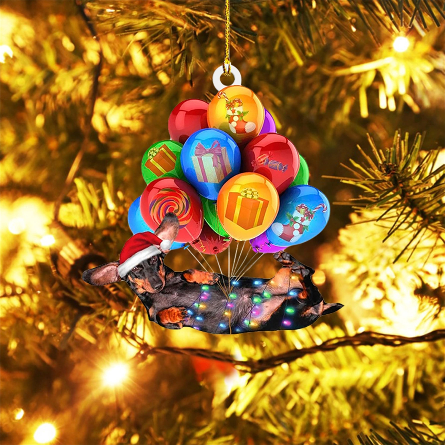 Christmas Dachshund Doll Ornaments, Hanging Decorations Gift
