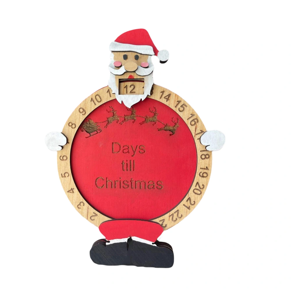 Christmas Wooden Countdown Calendar Santa Countdown Desk Decor