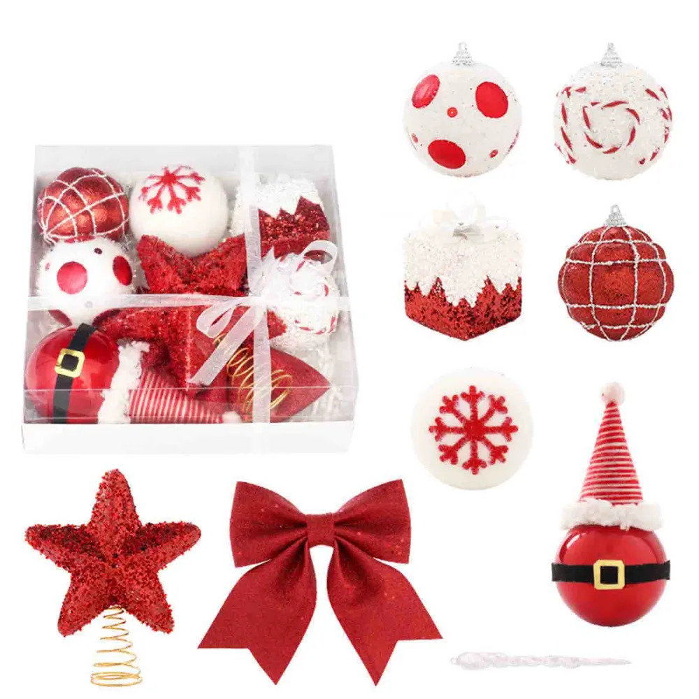 Christmas Ball Ornaments Sets, Hanging Ball Tree Topper Ornaments