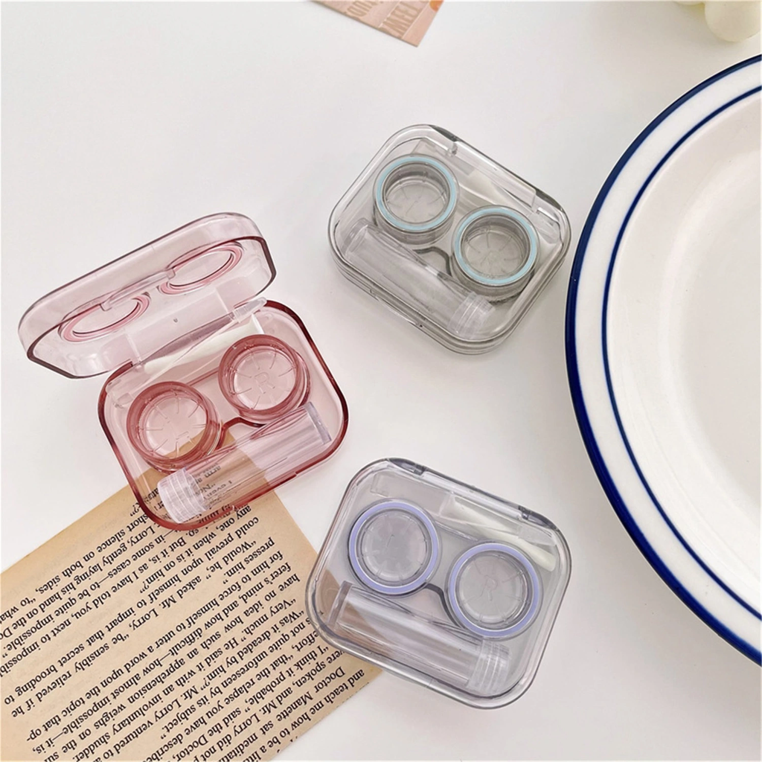 Travel Contact Lens Case, Cute Contact Lens Box Kit Contact Applicator