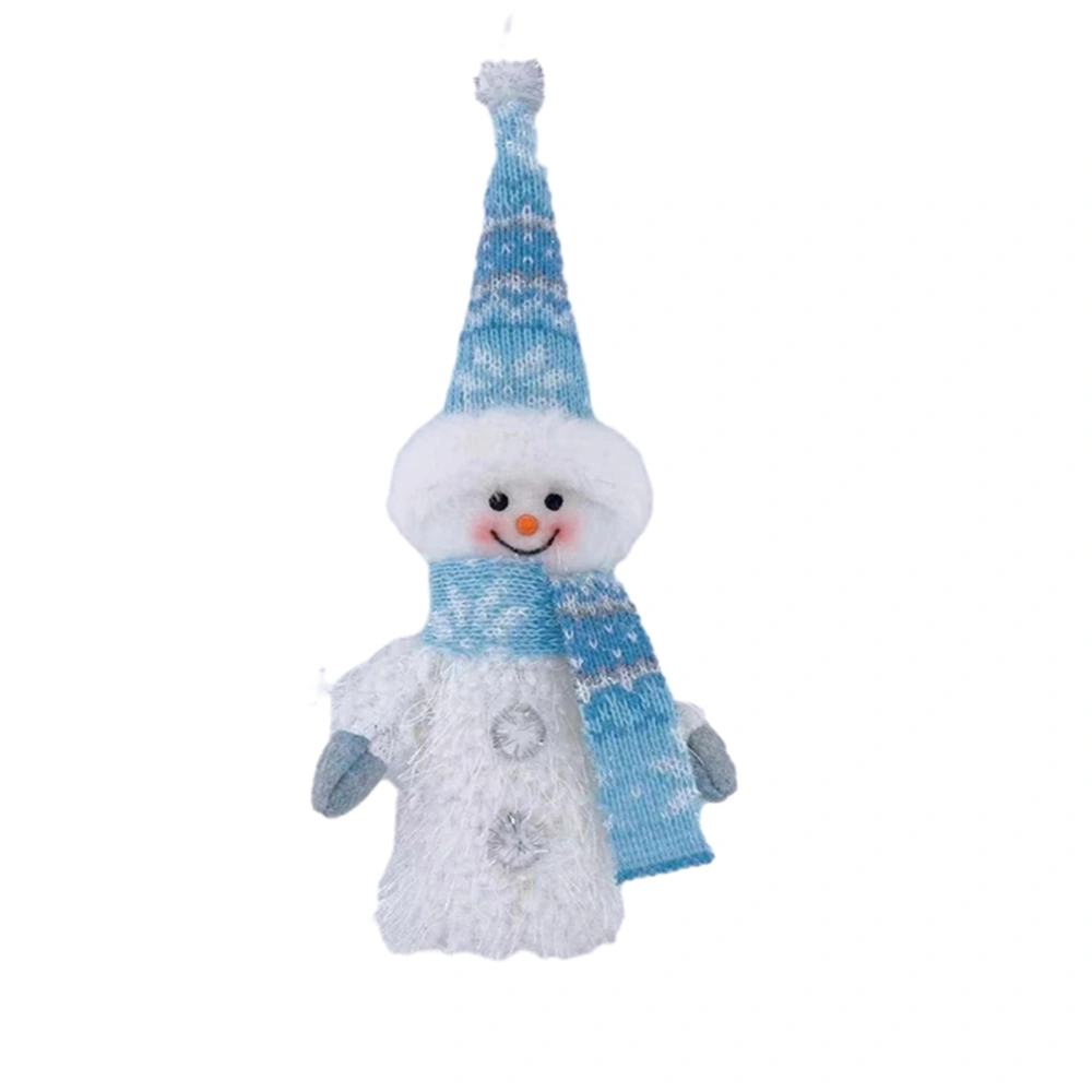 Christmas Ornaments Cute Snowman Doll with Light Hanging Pendant 