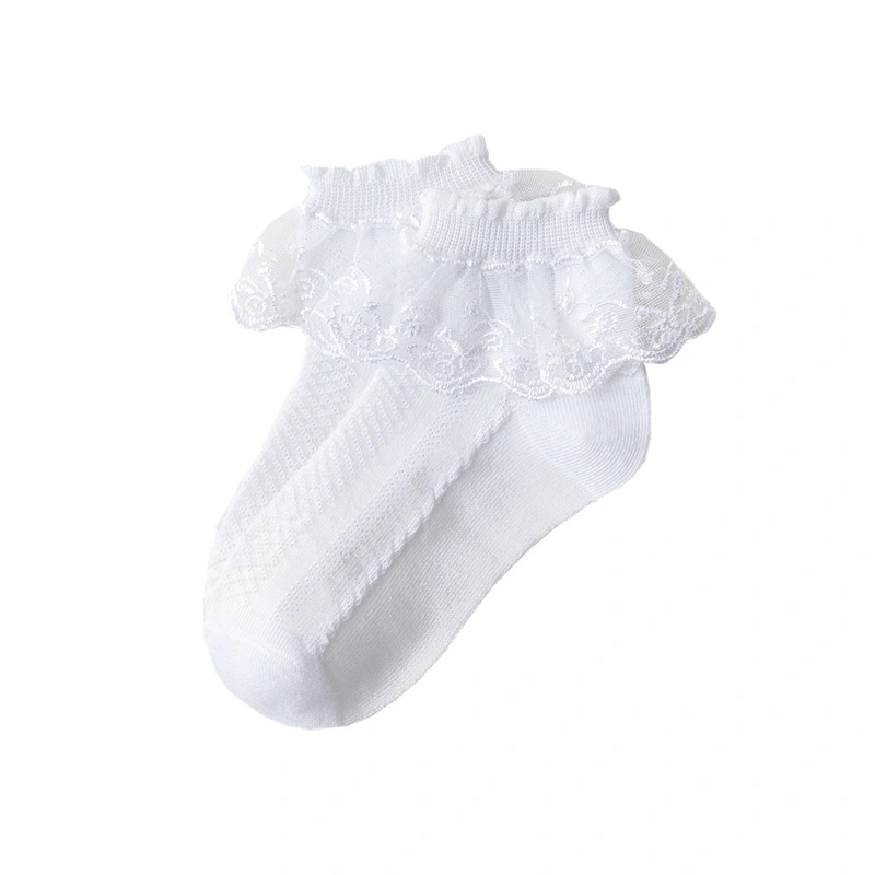 Baby Girls Princess Socks Lace Ruffle Socks Breathable Ankle Socks