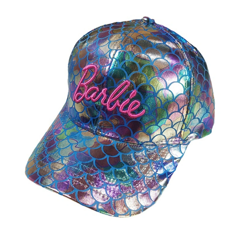 Women Barbie Baseball Hats Letter Embroidery Laser Colorful Peaked Cap