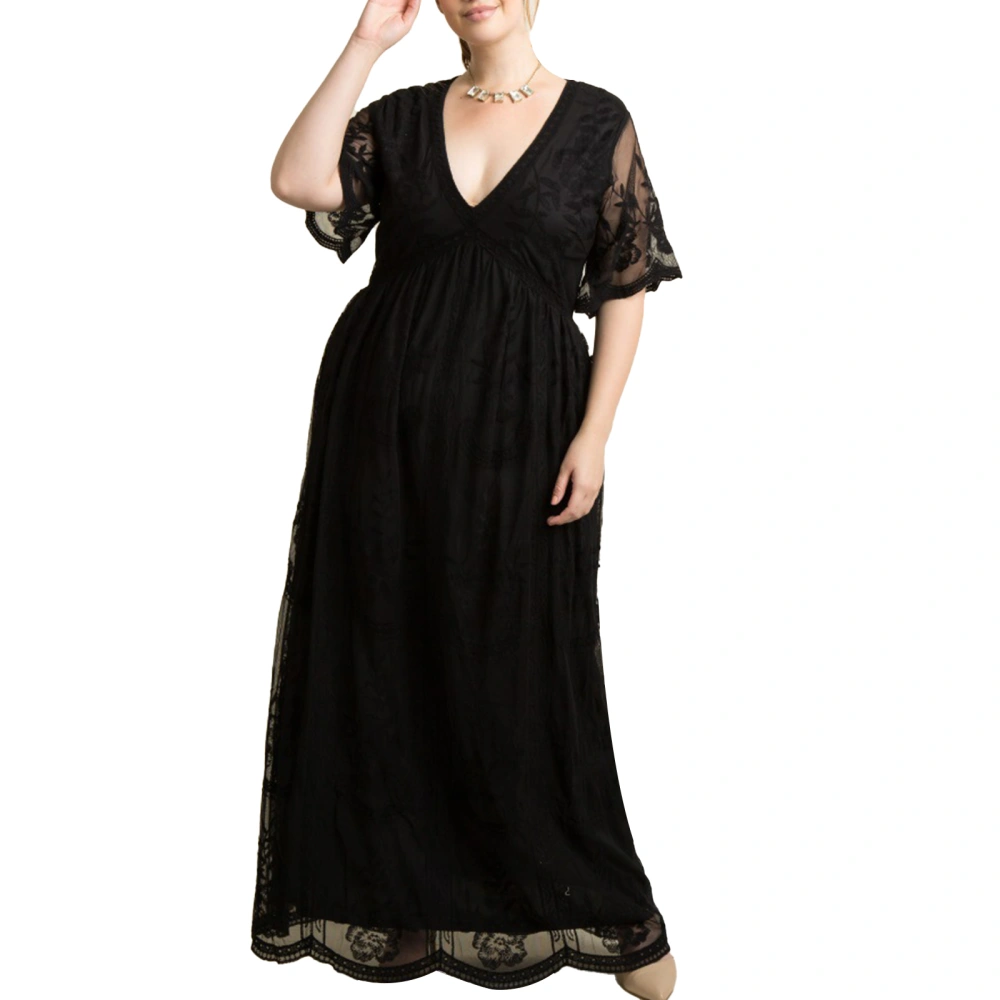 Pregnant Women Dress for Photography Lace V-Neck Maternity Dresses