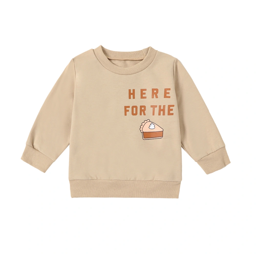 Baby Thanksgiving Sweatshirts Long Sleeve Pie Letter Print Pullovers