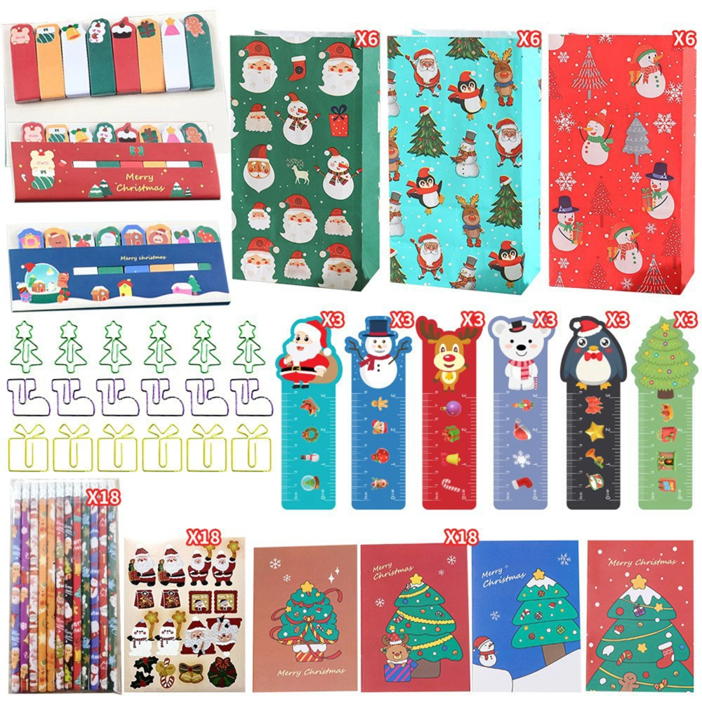 Christmas Stationery Set, Colorful Ruler Pen Tape Exchange Gift