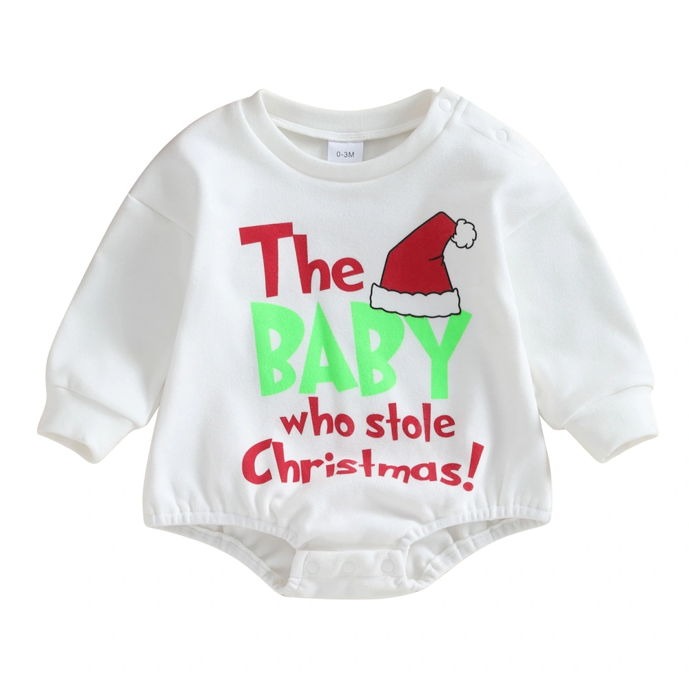 Infant Baby Christmas Jumpsuit Letter Print Long Sleeve Romper