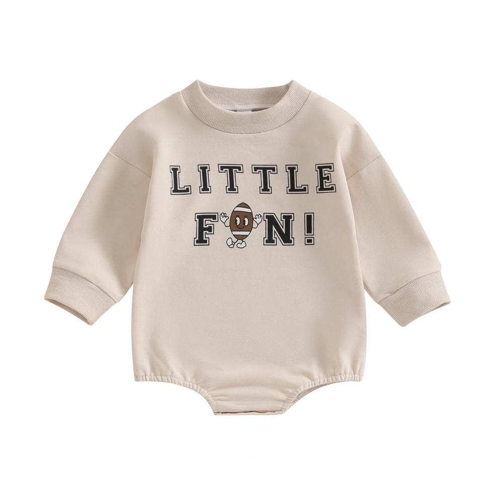 Baby Long Sleeve Rompers Infant Letter Print Round Neck Bodysuit