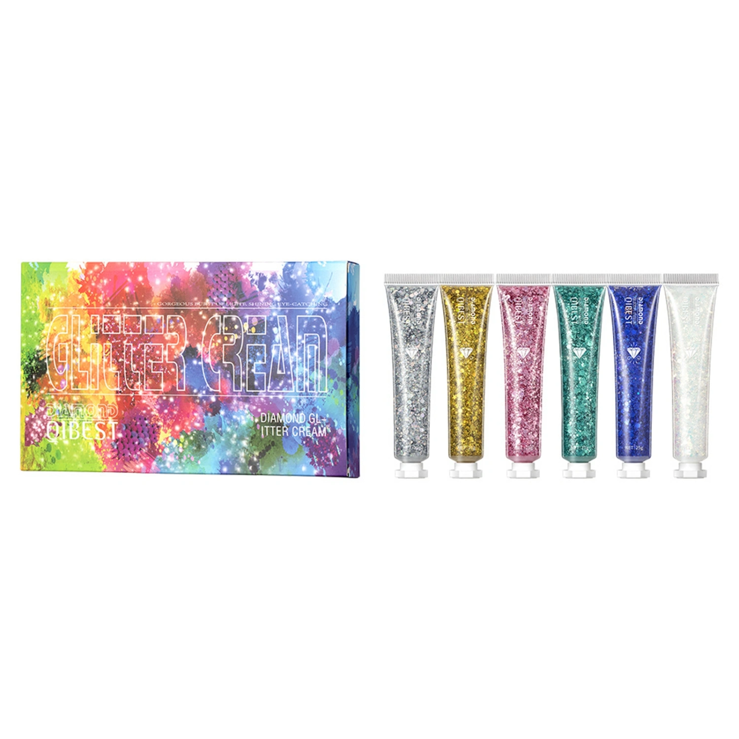 6PCS Glitter Eye Shadow Glitter Gel Body Lotion Stage Nightclub Makeup