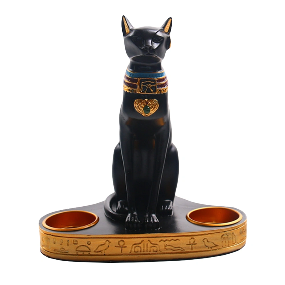 Egyptian Pharaoh Cat Candle Holder Resin Tea Light Holder Ornaments