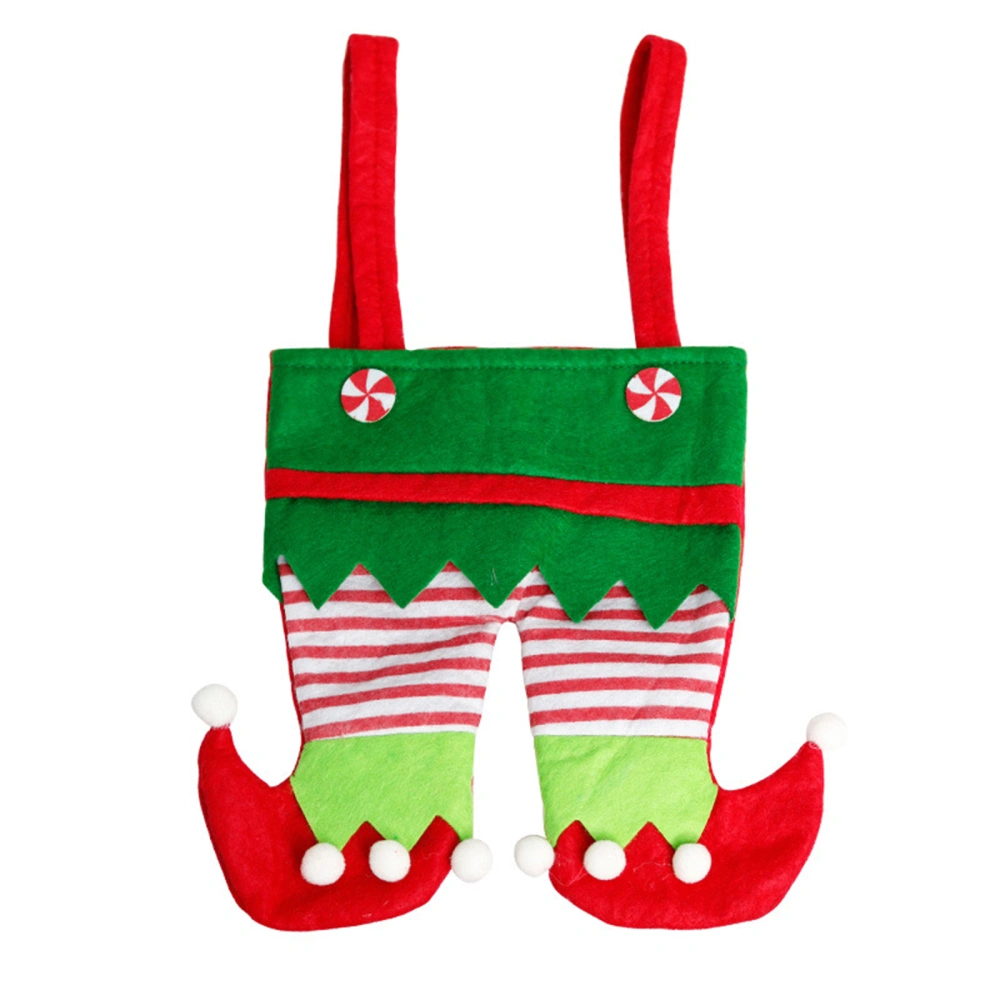 Christmas Candy Bag, Dual Handle Elf Legs Tote Bag Festival Gift Bag