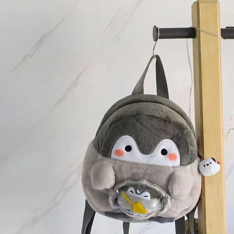 Kids Girls Backpack Lightweight Cute Penguin Doll Bookbags Backpack