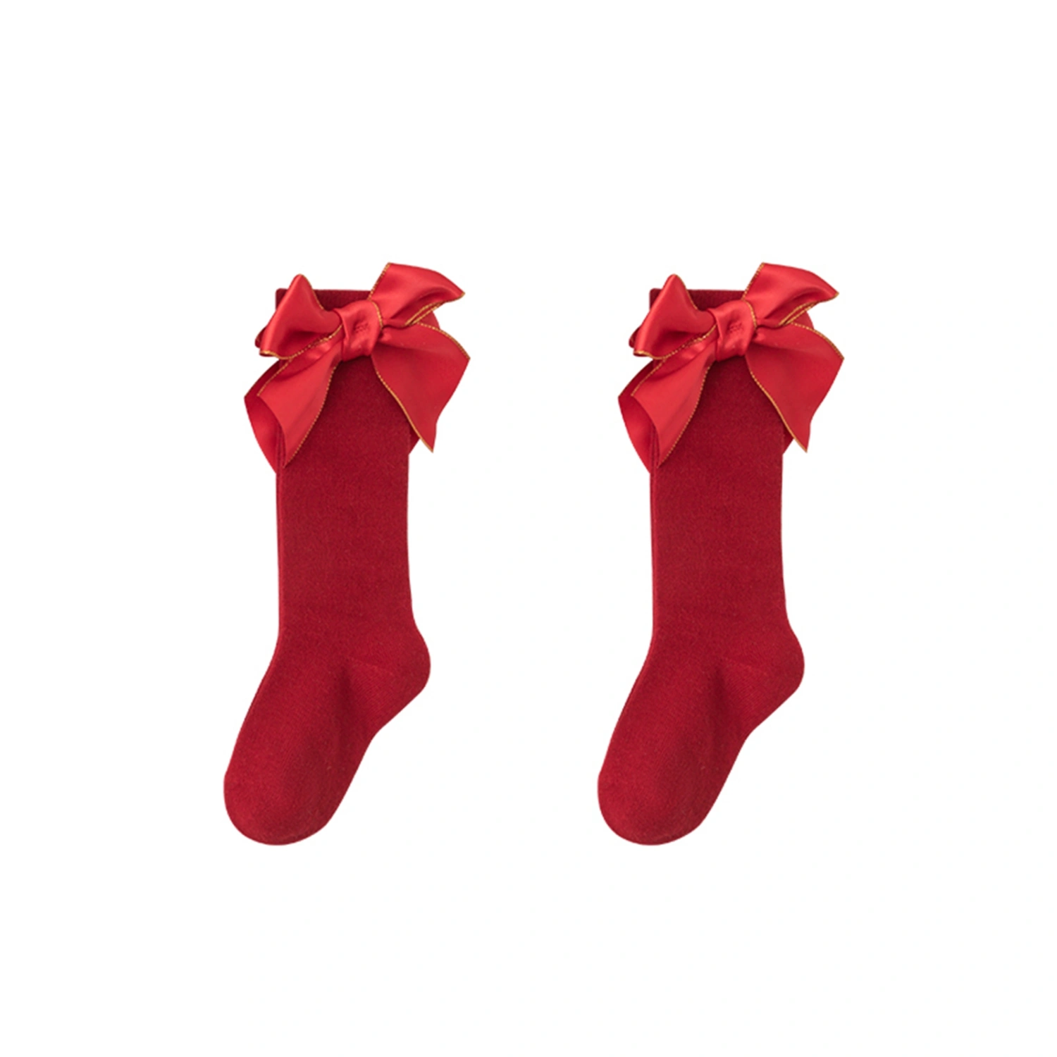 Christmas Girls Long Socks, Sweet Bow Soft Lightweight Toddler Socks