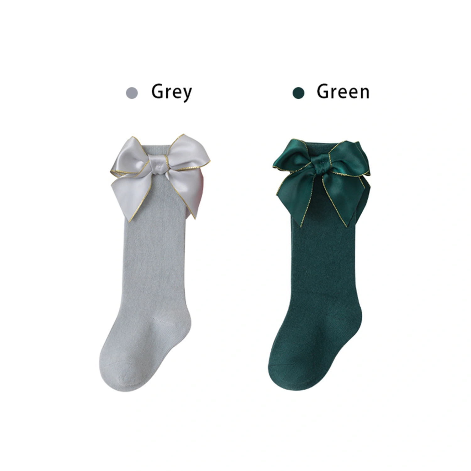 Christmas Girls Long Socks, Sweet Bow Soft Lightweight Toddler Socks