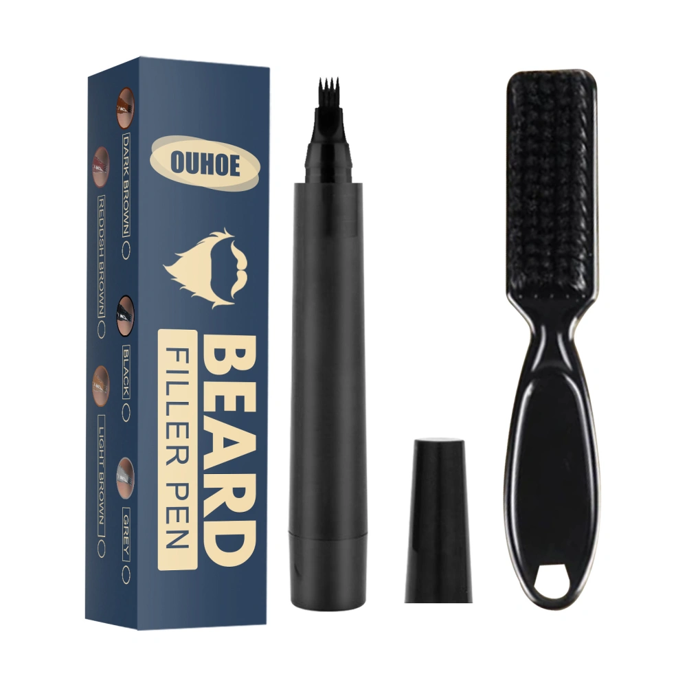 Beard Pencil Filler Waterproof 4 Tips Beard Filling Pen Kit with Brush