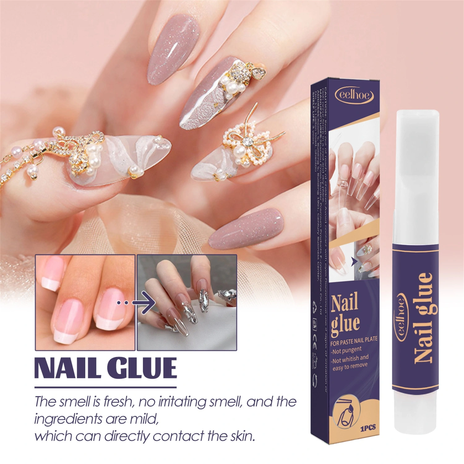 Nails Extension Glue Strong Nail Glue Gel for Fake Press on Nail Tips 