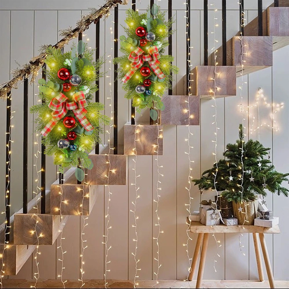 Christmas Stairway Swag Hanging Staircase Teardrop Garland Door Wreath