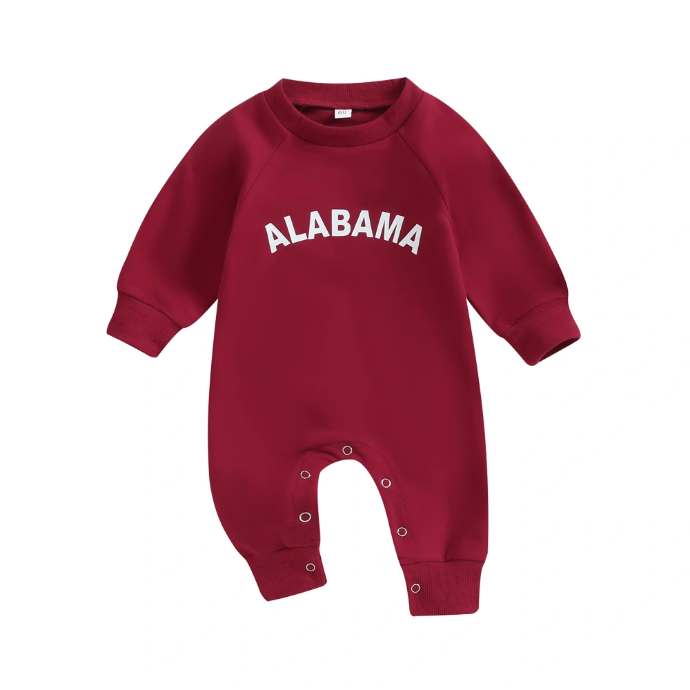 Baby Jumpsuit Casual Long Sleeve Letter/Cheese/Football Print Romper