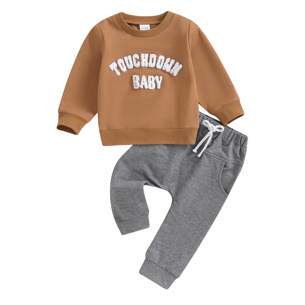 Baby 2 Piece Cute Outfit Letter Print Long Sleeve Sweatshirt and Pants