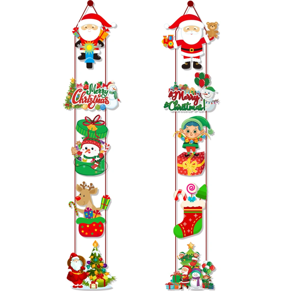 Merry Christmas Banner Santa Claus Snowman Elk Couplet Banners