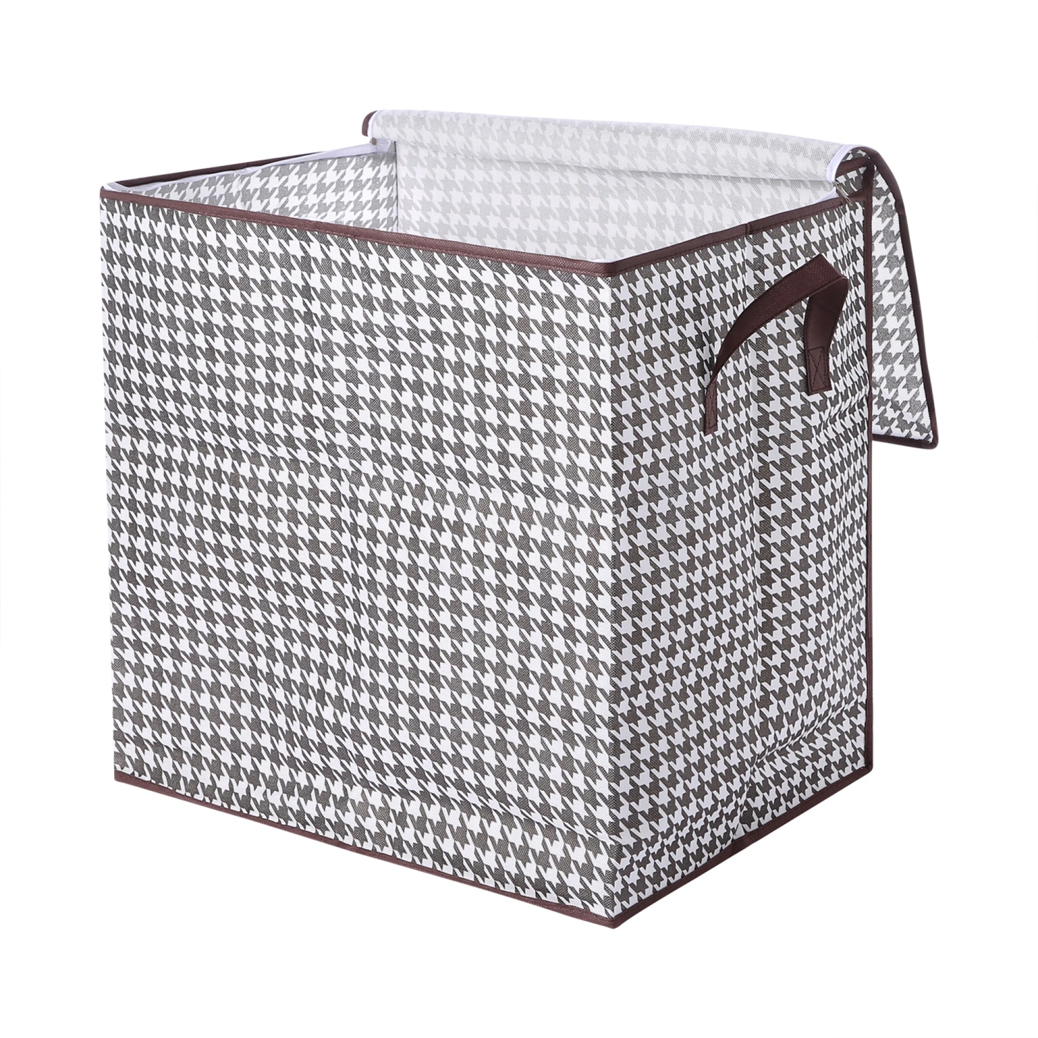 Fabric Storage Boxes with Lids Houndstooth Quilt Bins with Handle
