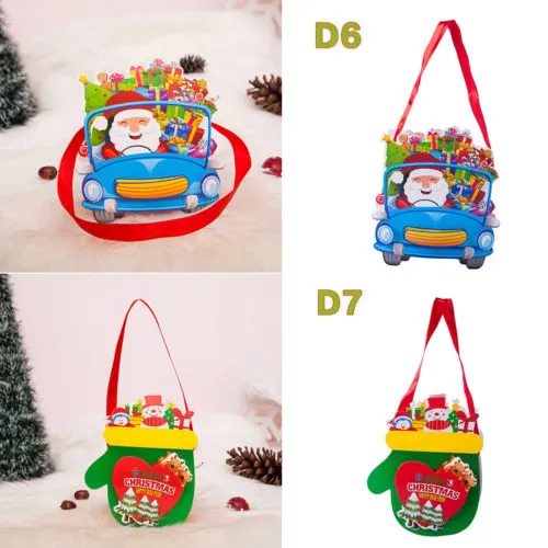 Christmas Candy Gift Bags Xmas Kids Children Santa Snowman Gifts Pack