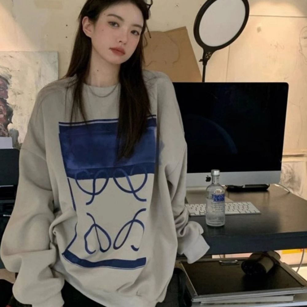 Mid-length Pullover Sweater Women's Loose Slimming Top