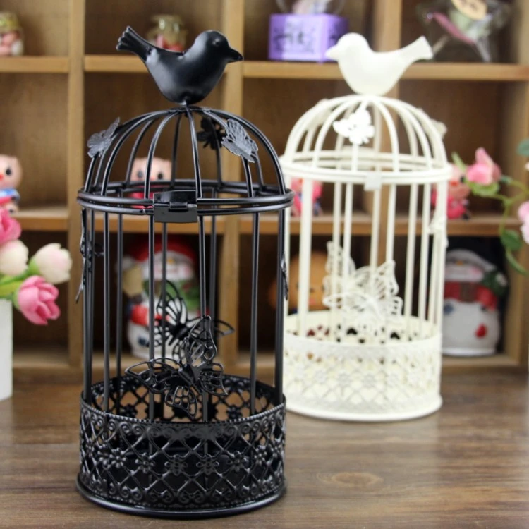 Creative Hollowed Out Iron Decorations For Large Birdcage Candlesticks