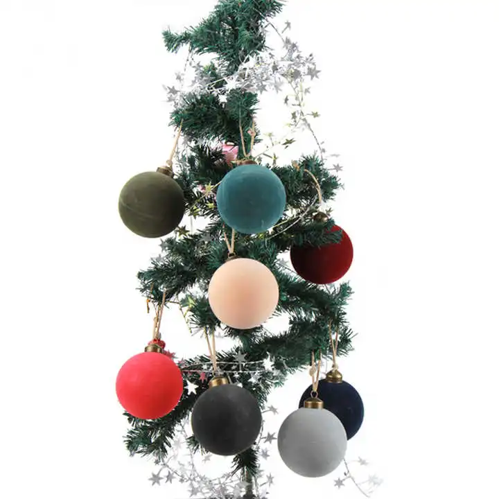 Christmas Decoration Flocked Ball Pendant