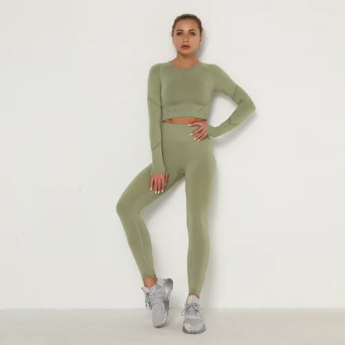 BTBY High-waisted And Slim-fitting Long-sleeved Yoga Suit