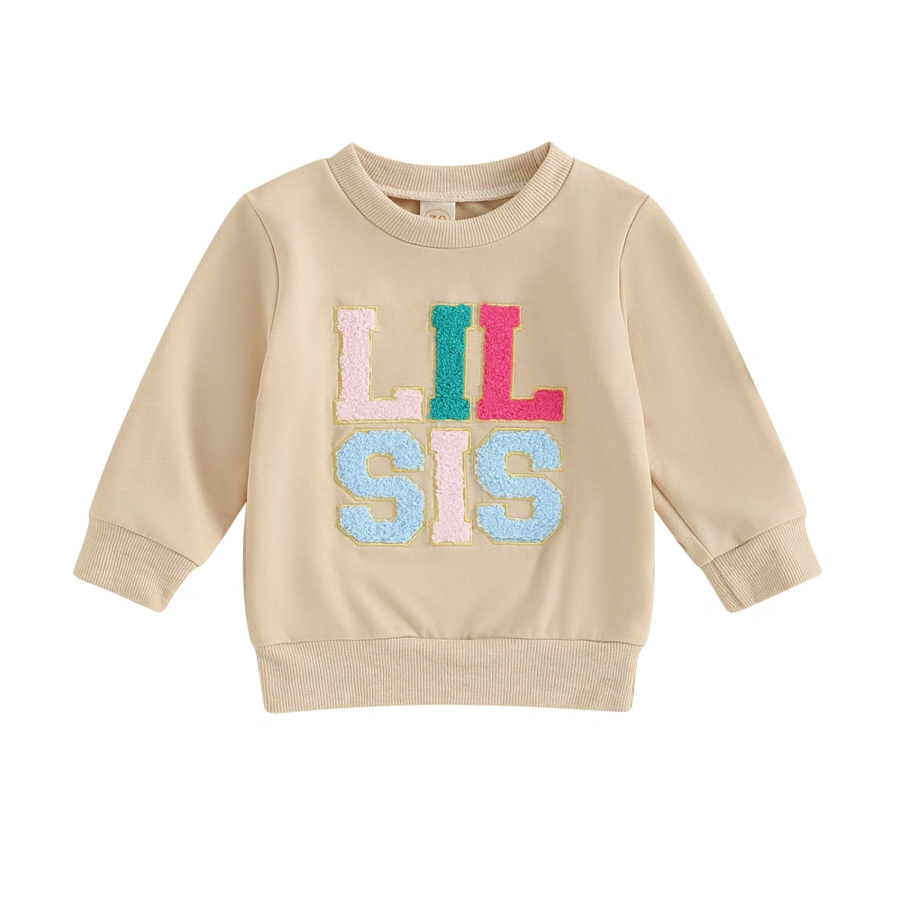 Baby Girl Sweatshirts Colorful Letter Embroidery Long Sleeve Pullovers