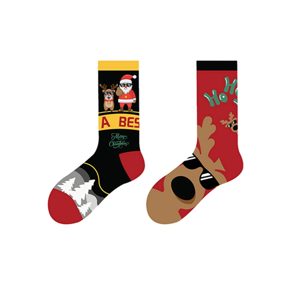 Christmas Socks, Soft Warm Elastic Cartoon Santa Elk Casual Socks