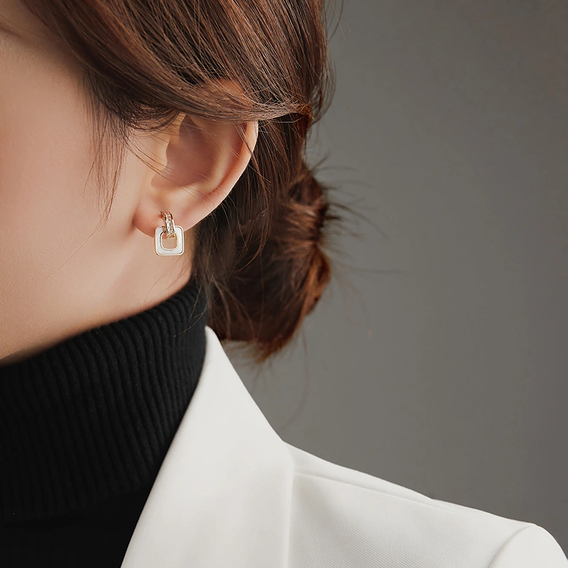 Japan And South Korea Simple Shell Geometric Earrings