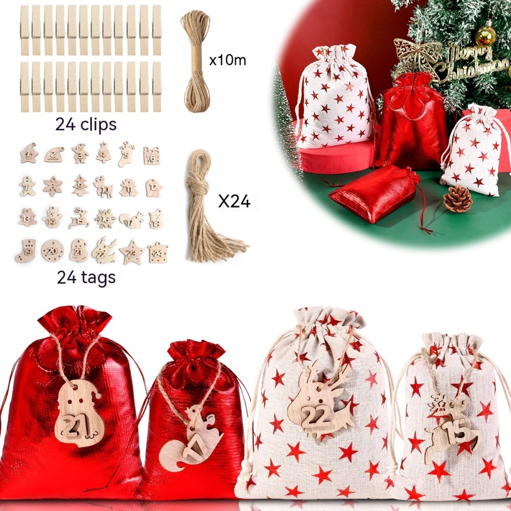 Gilding Linen Christmas Cloth Bag Kit