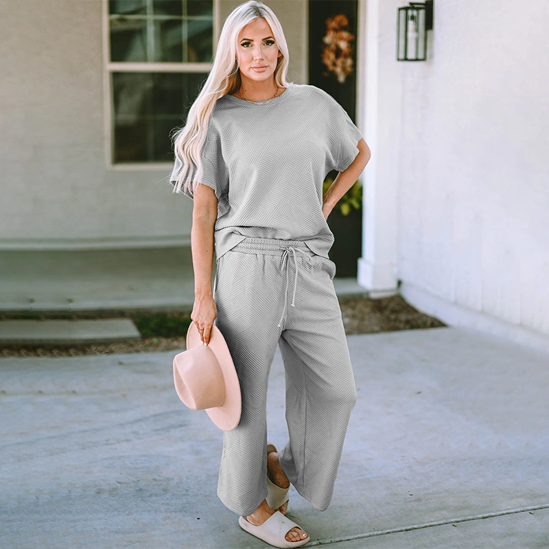 Loose Short Sleeve Trousers Suit