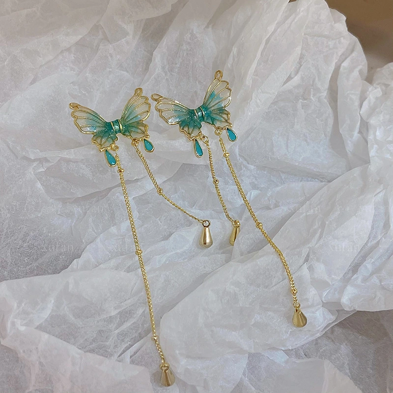 Fairy Butterfly Tassel Long Fashion Earrings