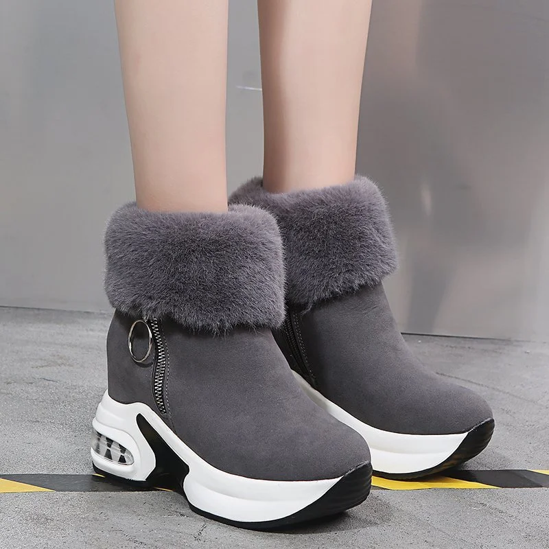 Artificial Leather Short Tube Velvet Cotton Boots