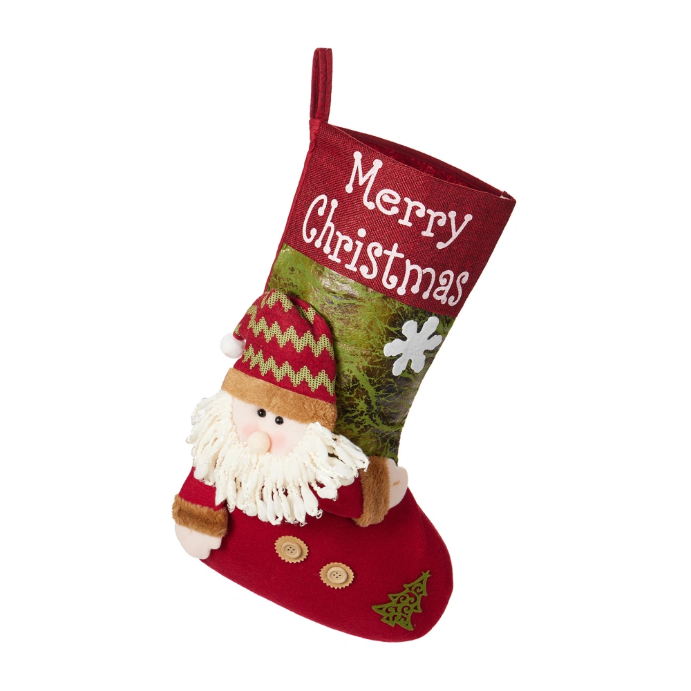 Christmas Stockings, Santa Claus Snowman Elk Candy Bag Hanging Decor