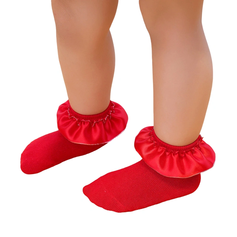 Baby Girls Princess Socks Satin Ruffle Socks Breathable Ankle Socks 